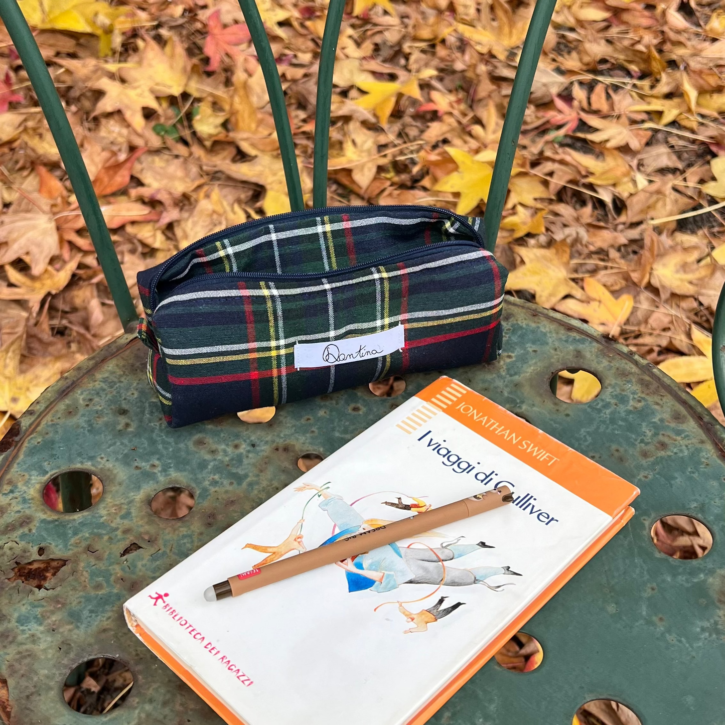 Pencil Case Scozzese Blu