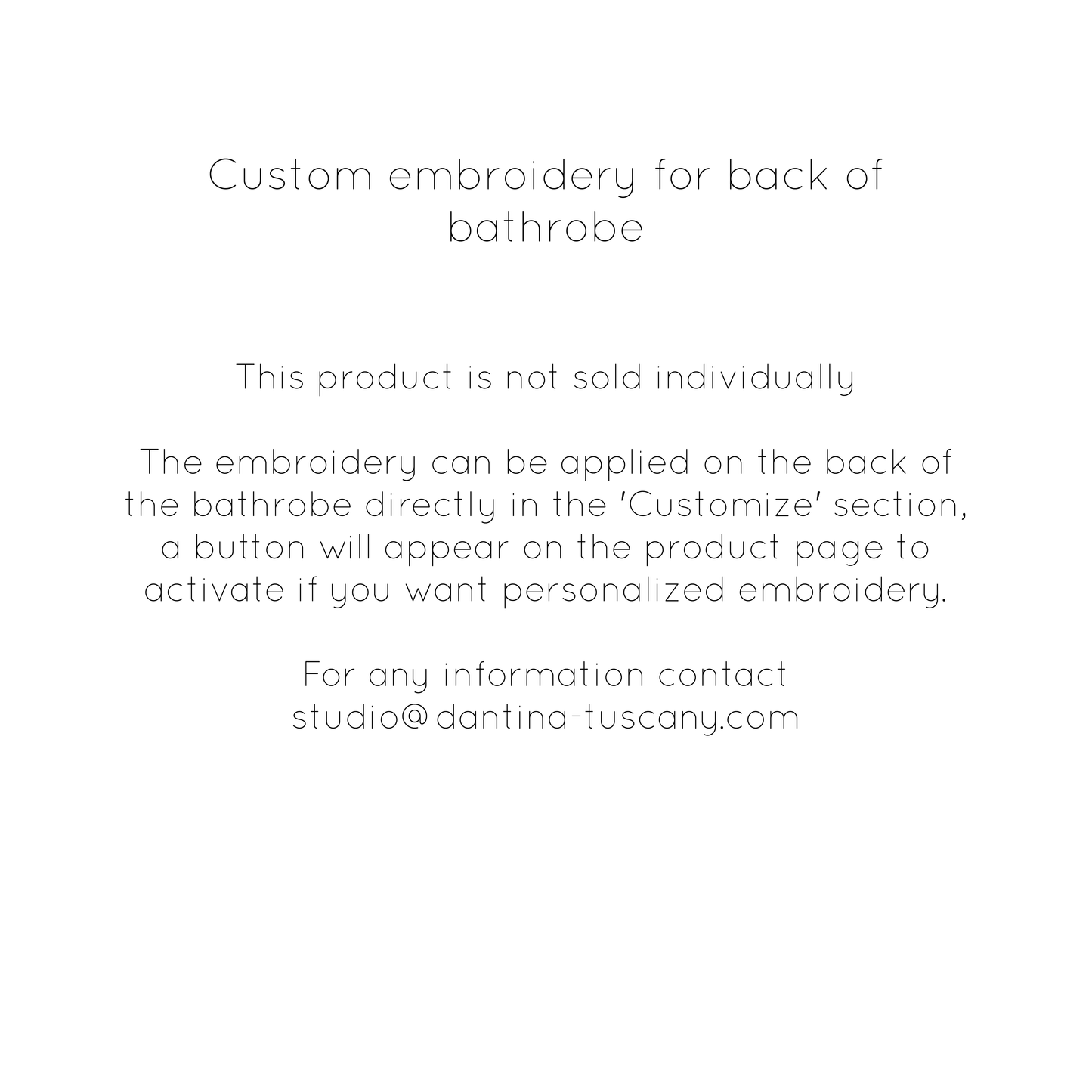 Ricamo personalizzato per retro accappatoio