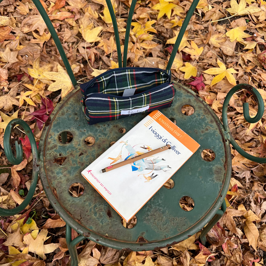 Pencil Case Scozzese Blu