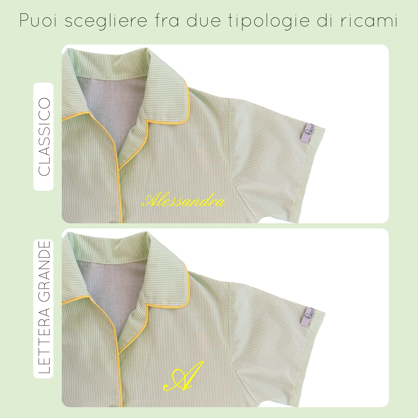 Pigiama Corto Righina Verde