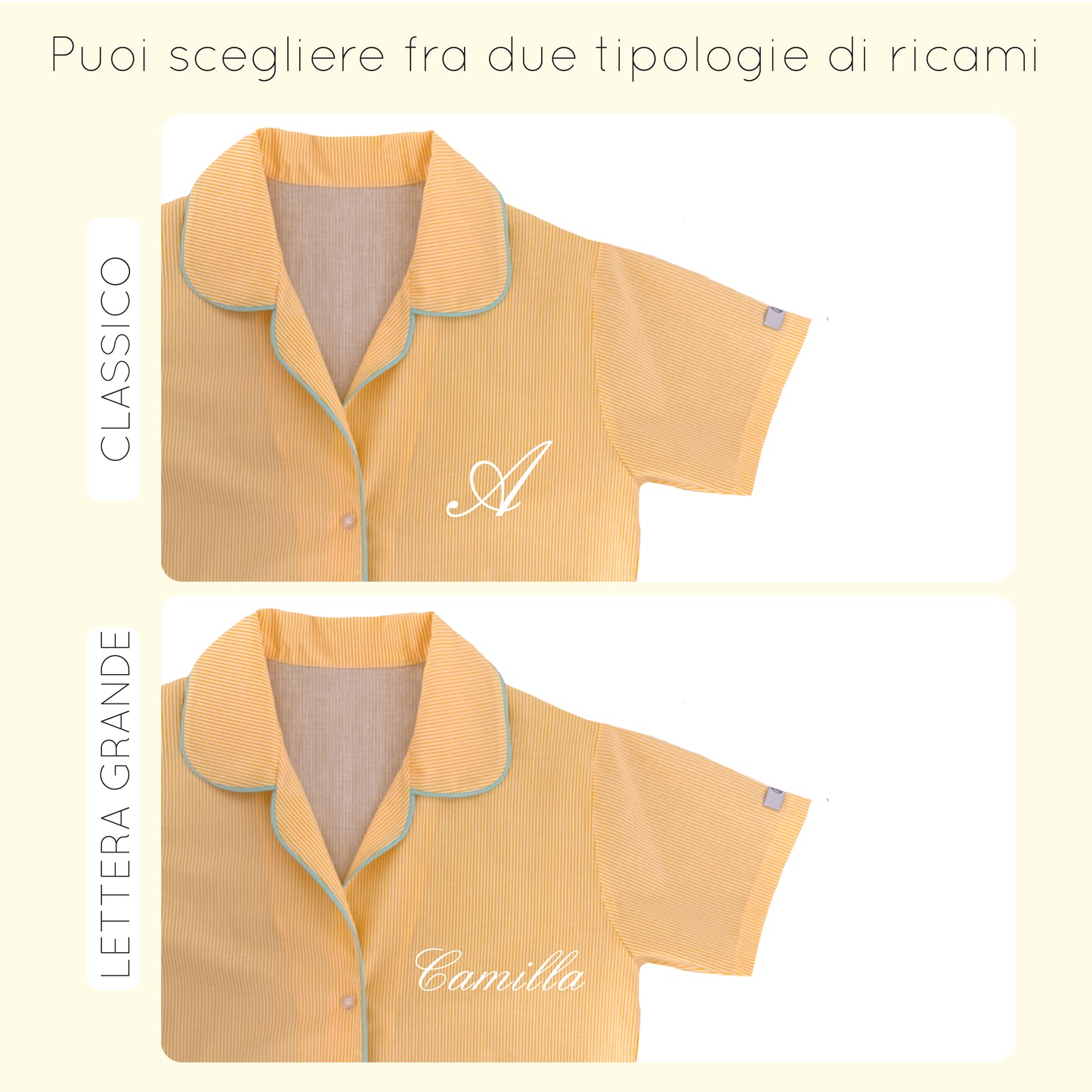 Pigiama Corto Righina Gialla