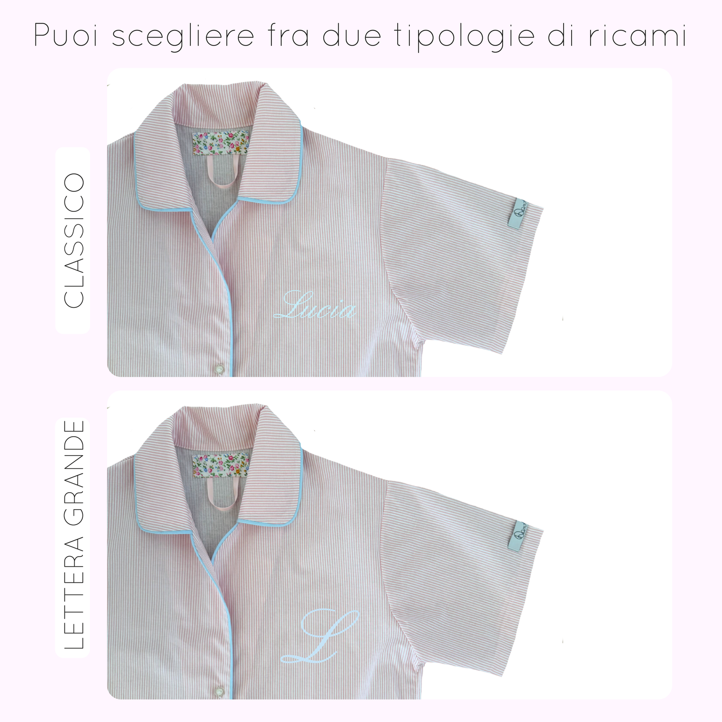 Pigiama Corto Righina Rosa
